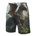 thumbnail image 4 of Zufioo Forest Stone-Colored Dragon for Men's Casual Beach Shorts, Sports Fitness Quick-drying Drawstring Shorts with Pockets for Home Wear-Medium, 4 of 6