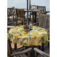 thumbnail image 2 of Outdoor Tablecloth with Umbrella Hole for Patio/Picnic/Party/Camping, Lemon Waterproof Table Cloth Round Cover Washable, Farmhouse Vintage Summer Retro Fruits Yellow Brown (Dia 54"), 2 of 8
