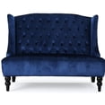 thumbnail image 2 of Elegant Navy Blue Velvet Wingback With Bewitching Diamond Stitching For Extra Comfort And Style, 2 of 6