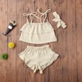 thumbnail image 2 of Nituyy Débardeurs Sans Manches Col Bateau + Shorts à Volants + Bandeau pour Filles, 2 of 7