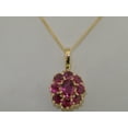 thumbnail image 6 of LBG Womens Solid Yellow 10K Gold Natural Pink Tourmaline Large Cluster Pendant Necklace with 20" Chain, 6 of 6