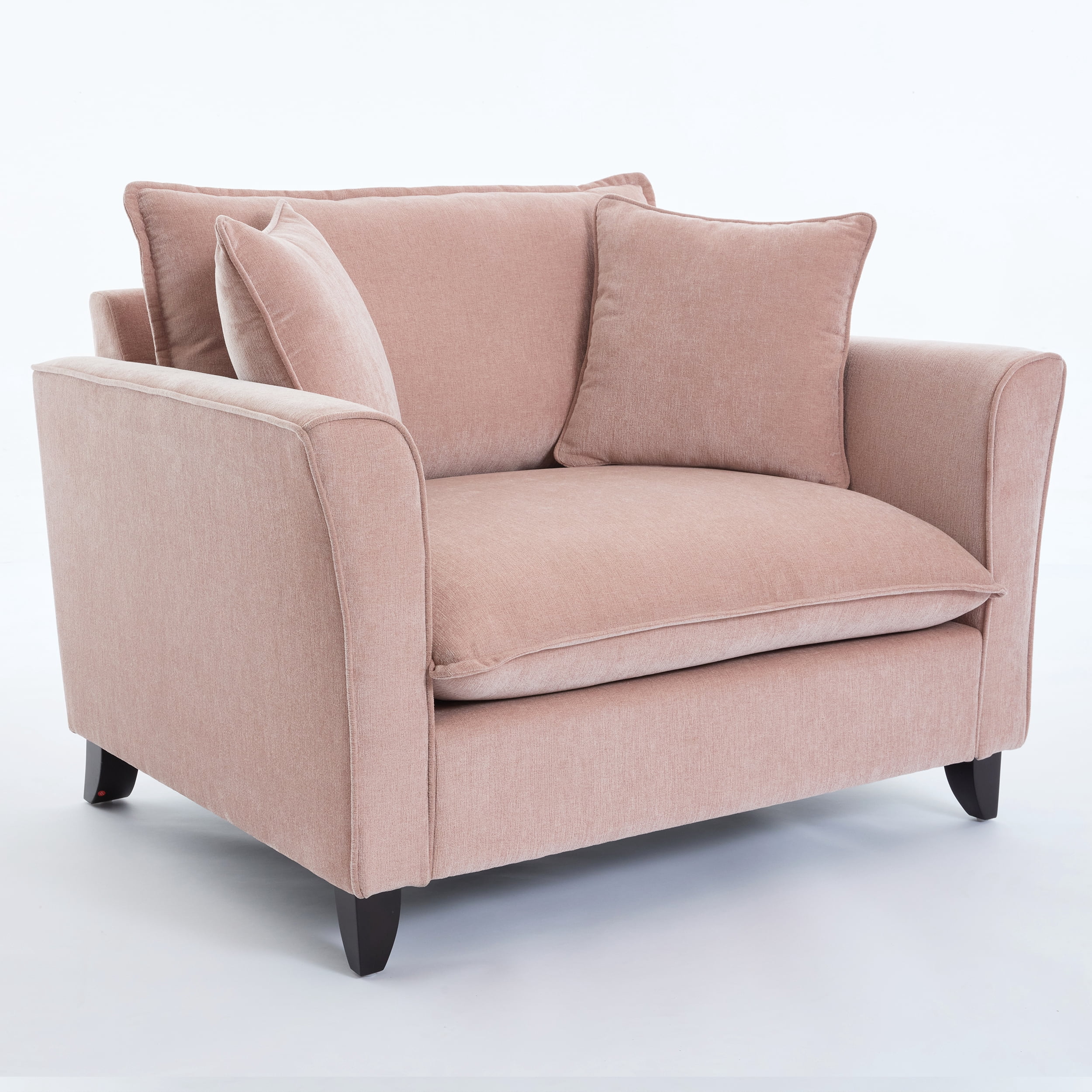 Euroco 46.9" Oversized Armchair, Chenille Fabric, Comfy Chair and a Half Single Sofa with Pillow for Living Room Bedroom Office Apartment, Pink