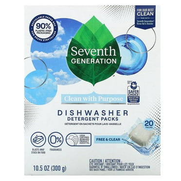 Seventh Generation Dishwasher Detergent Packets - Free & Clear 20 Ct