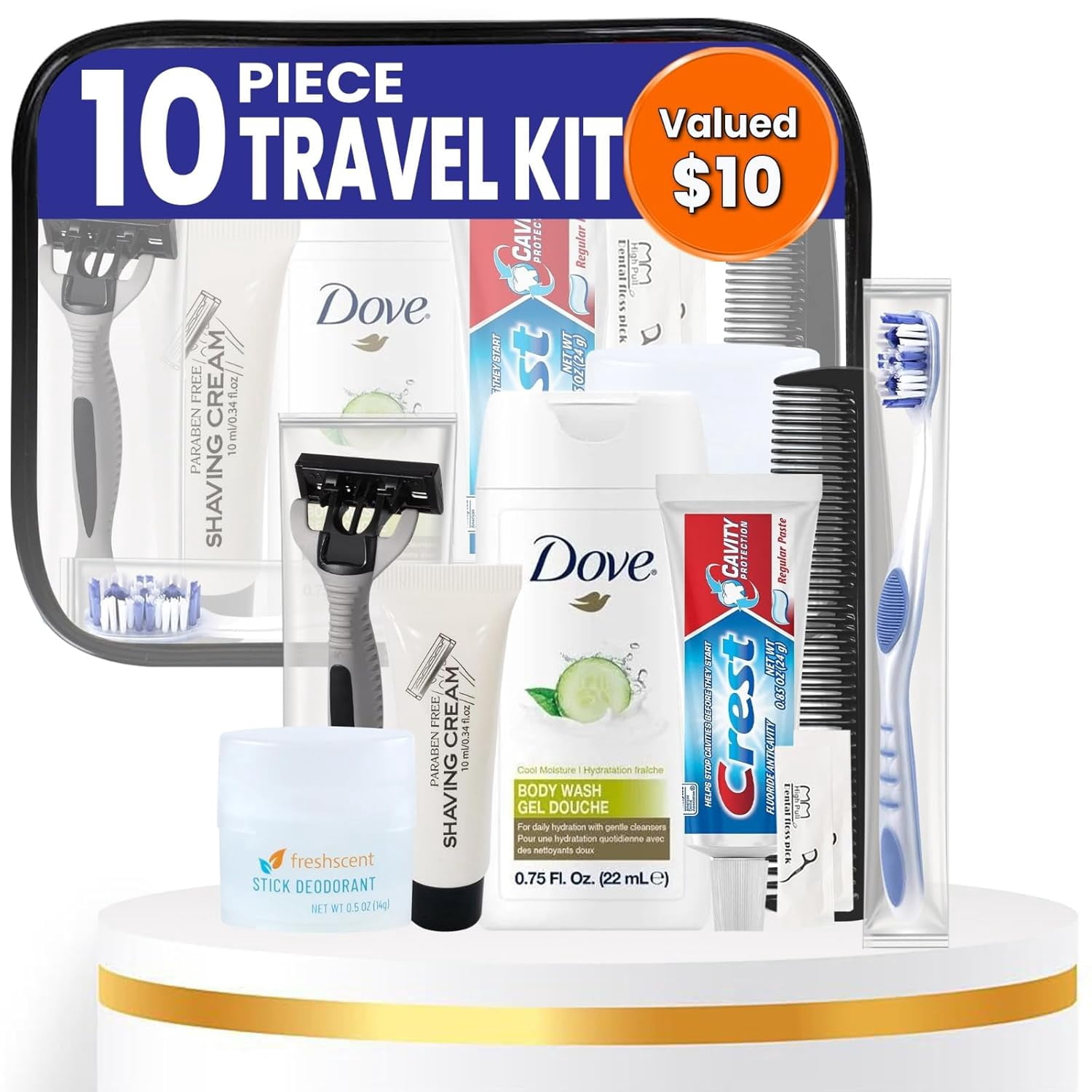 Handy Solutions Men's Travel Shaving Kit, 9 Pieces, Razor