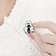 thumbnail image 5 of Mini White Ghost Shaped Halloween Decorative Badge Brooch, Lightweight Cute Spooky Accessory, Lovely Pin Ornament for Clothing Backpack Bag Holiday Party Outfit Matching, 5 of 8