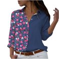 thumbnail image 1 of Tops a la moda para mujer, camisetas casuales con estampado divertido y cuello vuelto, camisa con estampado de blusa Fridja  czfsfas6092, 1 of 6