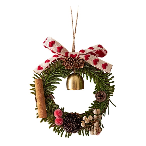 Wosthever Adorno navideño de piñas de plástico, lazo, elegante complemento para coronas navideñas del hogar. Kits de decoración para fiestas tipo+4