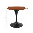 thumbnail image 5 of LeisureMod Verve Mid-Century Modern Dining Table with a 27" Round MDF Tabletop and Black Steel Pedestal Base for Kitchen and Dining Room, Cognac Brown, 5 of 10