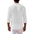 thumbnail image 4 of LNZGNM Mens Button Down Long Sleeve Shirt Summer Beach Collared Shirt Fashion Cotton Linen Solid Shirts Lightweight Vacation Top,White L, 4 of 4