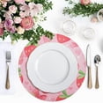 thumbnail image 4 of Ryvnso Strawberry and Heart Round Plate Mats Dining Table Placemat Set of 4 for Holiday Decoration, 4 of 7