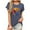 #04 Dark Blue, variant on Busydd Summer Tops for Women Round Neck Graphic Tees for Women Casual Short Sleeve Womens T Shirts Comfy Versatile Tee Tops L