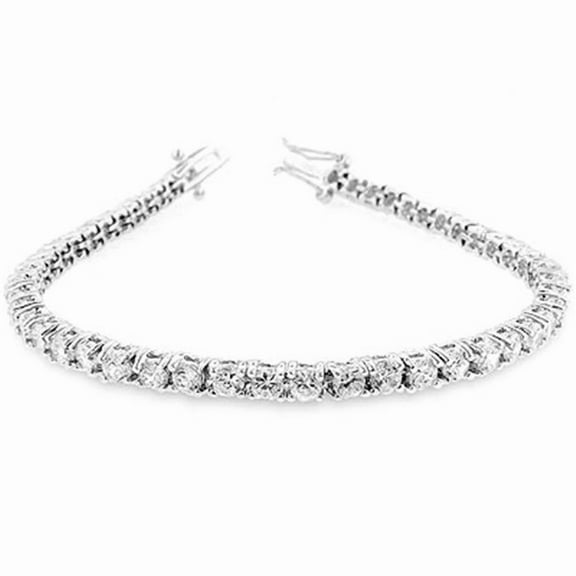 B01003R-C01-8IN Silvertone Victorian CZ Tennis 8 Inch Bracelet