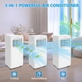 thumbnail image 5 of Kicctian 8000 BTU Portable Air Conditioner, 3-in-1 Cooling, Fan & Dehumidifier with LED Display, Remote Control, 24H Timer,Covers Rooms up to 350 Sq.Ft,White, 5 of 6
