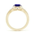 thumbnail image 2 of ANGARA Natural Split Shank 1.45 ct Tanzanite Halo Ring with Cluster Diamonds in 14K Yellow Gold for Women (Size-7mm) | December Birthstone, Anniversary Jewelry Gift for Women | Natural Tanzanite Ring, 2 of 7