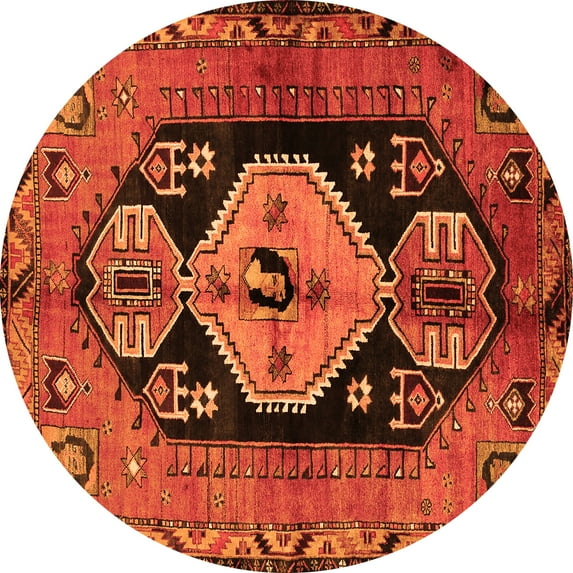 Ahgly Company Indoor Round Persian Orange Traditional Area Rugs, 6' Round