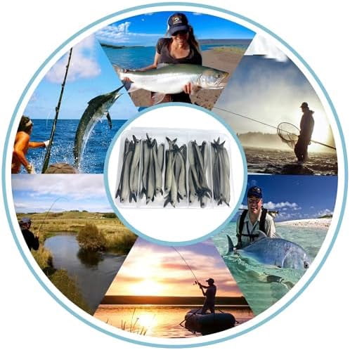 Fishing Soft Plastic Lures, Paddle Tail Swim Baits for Bass Fishing,Paddle Tail Swimbaits for for Bass Trout Walleye Lures, 30/50pcs Soft Plastic Baits with Box