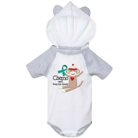 

Inktastic Teal Ribbon Chemo Sock Monkey Gift Baby Boy or Baby Girl Bodysuit