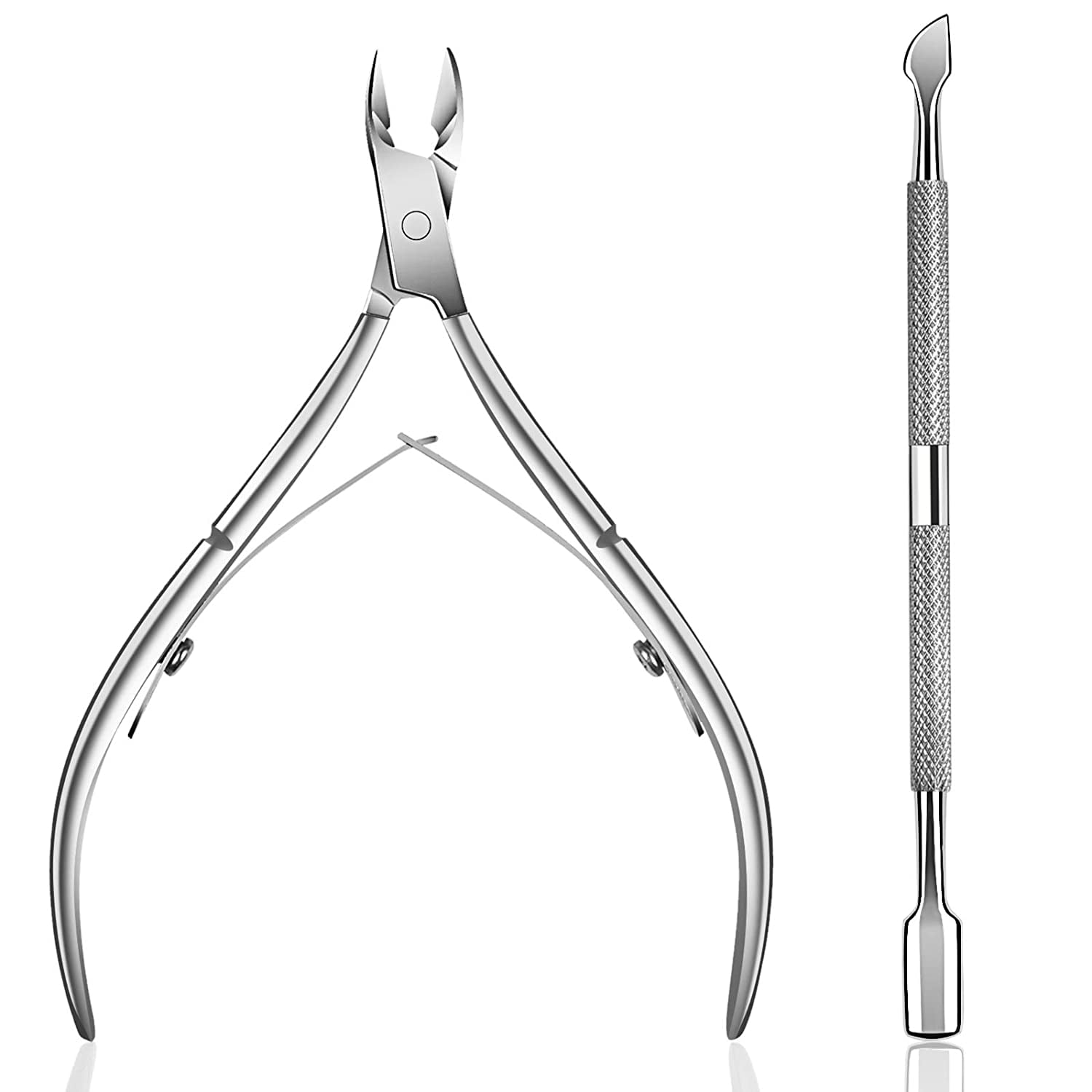 Cuticle Nipper with Cuticle Pusher - Green Cuticle Trimmer