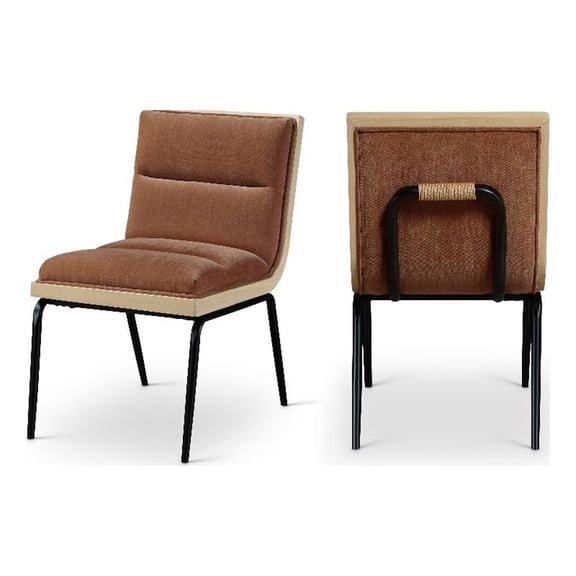 Meridian Furniture Viceroy Cognac Polyester Dining Chair (Set of 2)