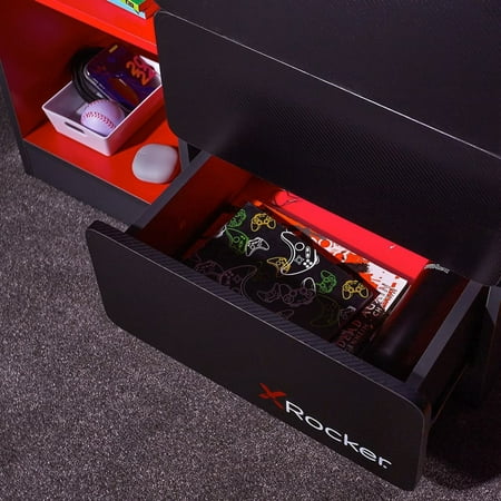 X Rocker - Carbon-Tek Gaming Storage Unit with LED - Black
