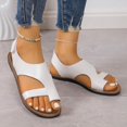 thumbnail image 4 of Modstep Summer Flat Sandals for Women Toe Ring Comfortable Walking Dressy Slides 2026 Orthopedic Leather Casual Shoes Size 7 White, 4 of 7