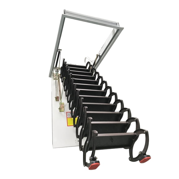 Chocolate Attic Pull Down Ceiling Ladder Stairs Hidden Folding Ladder 31.5" x 35.43" Carbon Steel