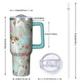 thumbnail image 2 of OBREWU Jack Russell Terrier Dog and Flower Tumbler with Handle and Lid,Jack Russell Terrier Dog and Flower 40oz Double Wall Vacuum Insulated Tumbler,Cups Gift for Women and Men, 2 of 7