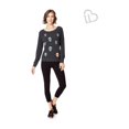 thumbnail image 3 of Aeropostale - Sudadera con cuello barco y calavera para mujer, gris, talla mediana, 3 of 3