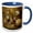 Blue/White, variant on 3drose, Cute Steampunk Horse Clocks and Gears, 11oz Two-tone Black Mug