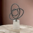 thumbnail image 6 of Benjara 9" Table Sculpture- Abstract Loop Design- Block Base- Black/Silver, 6 of 6