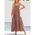thumbnail image 6 of Women’s Summer Casual Loose Sleeveless Spaghetti Strap Asymmetric Tiered Beach Maxi Long Dress, 6 of 6