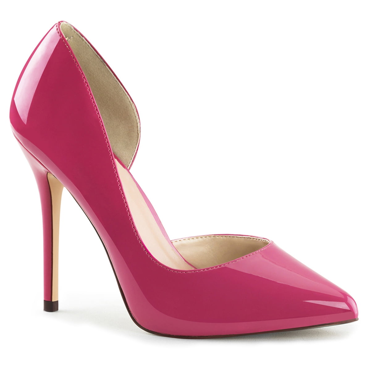 shiny pink heels