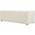 thumbnail image 6 of Maklaine Contemporary Deep Channel Tufted Soft Rich Cream Finish Velvet Sofa, 6 of 16
