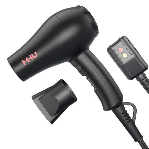 Minisecador de pelo iónico cerámico de 1000 vatios para pintar y vertido acrílico, compacto y ligero, ideal para niños y viajes, 2 velocidades y concentrador Cool Shot Plus, color negro.