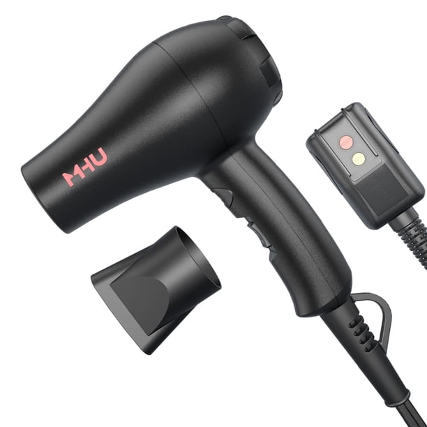 Minisecador de pelo iónico cerámico de 1000 vatios para pintar y vertido acrílico, compacto y ligero, ideal para niños y viajes, 2 velocidades y concentrador Cool Shot Plus, color negro.