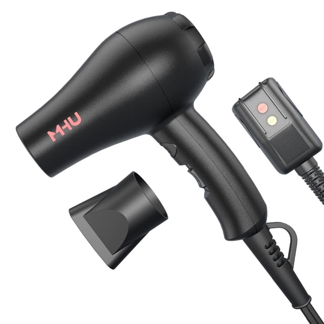 Minisecador de pelo iónico cerámico de 1000 vatios para pintar y vertido acrílico, compacto y ligero, ideal para niños y viajes, 2 velocidades y concentrador Cool Shot Plus, color negro.