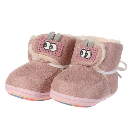 

NICEXMAS 1 Pair Newborn Prewalkers Thickened Baby Prewalkers Lovely Baby Winter Shoes