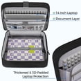 thumbnail image 3 of Bolsa portablocs Ytonet con cierre, 2" 3 anillos, para laptop de 14", negra, 3 of 7