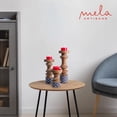 thumbnail image 3 of Mela Artisans Candle Holders for Pillar Candles Set of 3, Mango Wood Candle Holder Set with Enamel Print, 6"x9"x12", 3 of 8