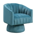 thumbnail image 3 of JERFIT Modern Velvet Swivel Accent Chair with Barrel Back, 360° Rotation for Living Room, Bedroom, Office Teal Upholstered Lounge Chair, 3 of 10