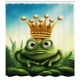 thumbnail image 3 of Ambesonne King Shower Curtain, Frog Prince on Moss Stone, 69"Wx75"L, Forest Green and Yellow, 3 of 3