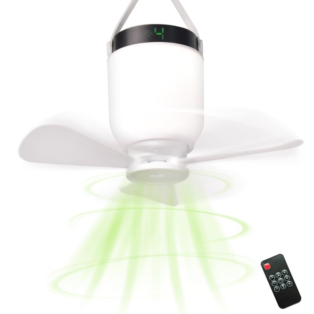 Accesorios para Camping Ventilador HOYECHI con Luz Recargable 8000 mAh