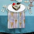 thumbnail image 4 of PHYHOO Ice Cream Cloth Napkins Watercolor Beverage Popsicle Napkins Luncheon Dinner Dessert Napkins for Summer Ice Cream Theme Birthday or Party Supplies 2 PCS, 4 of 7