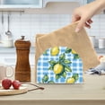 thumbnail image 2 of Yayeee Napkin Holder for Table Kitchen Paper Tissue Organization, Cartoon Plaid Lemon, 2 of 8