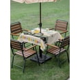 thumbnail image 4 of Outdoor Tablecloth with Umbrella Hole for Patio/Picnic/Party/Camping, Summer Truck Lemon Waterproof Table Cloth Square Cover Washable, Nautical Coastal Linen Texture (60"x 60"), 4 of 8