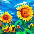thumbnail image 3 of CafePress - Sunflowers Painting T Shirt - Women's Traditional Fit Dark T-Shirt, 3 of 4