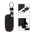 thumbnail image 1 of Car Key Keychain Holder, 4 Buttons PU Leather Car Key Fob Case Holder Storage Bag Cover Universal, 1 of 8