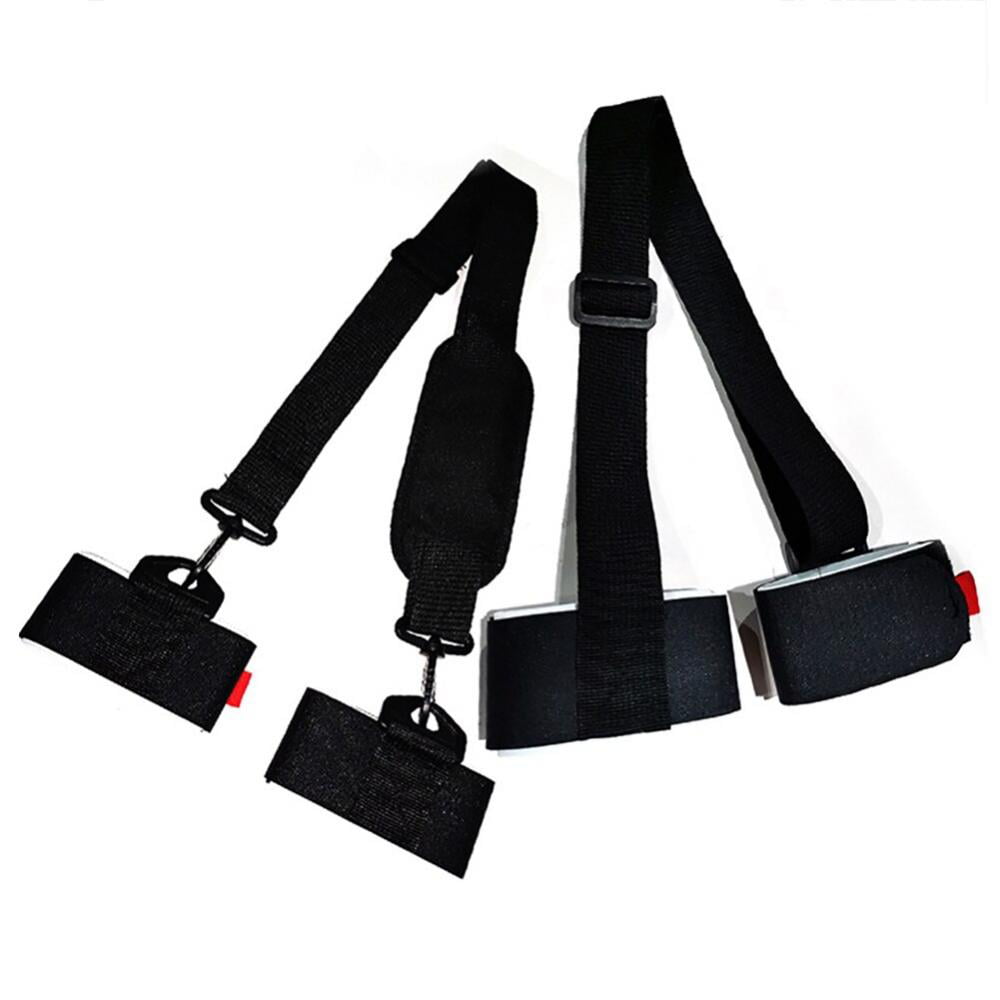 Adjustable Black Ski Snowboard Shoulder Strap Carrier Lash Handle Straps 