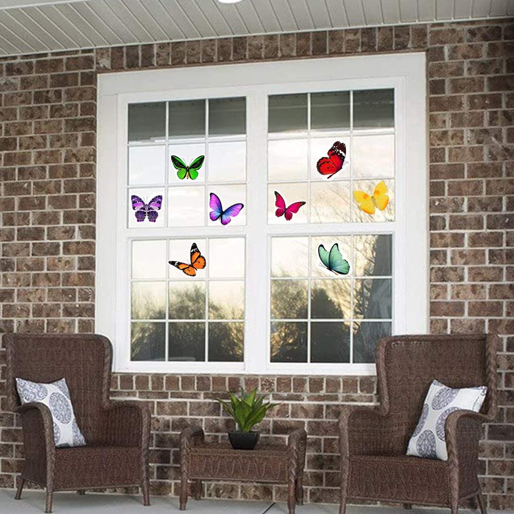 Dog Window Clings Anti Collision Rainbow Window Stickers For Birds