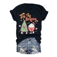 thumbnail image 1 of TSADFHJI Chandail en Molleton Col Rond pour Femmes Tee-Shirt Décontracté Ample Col Rond Haut à Manches Courtes pour Confort & Style L Noir, 1 of 2